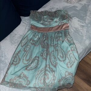 Strapless Glitter Short Dress